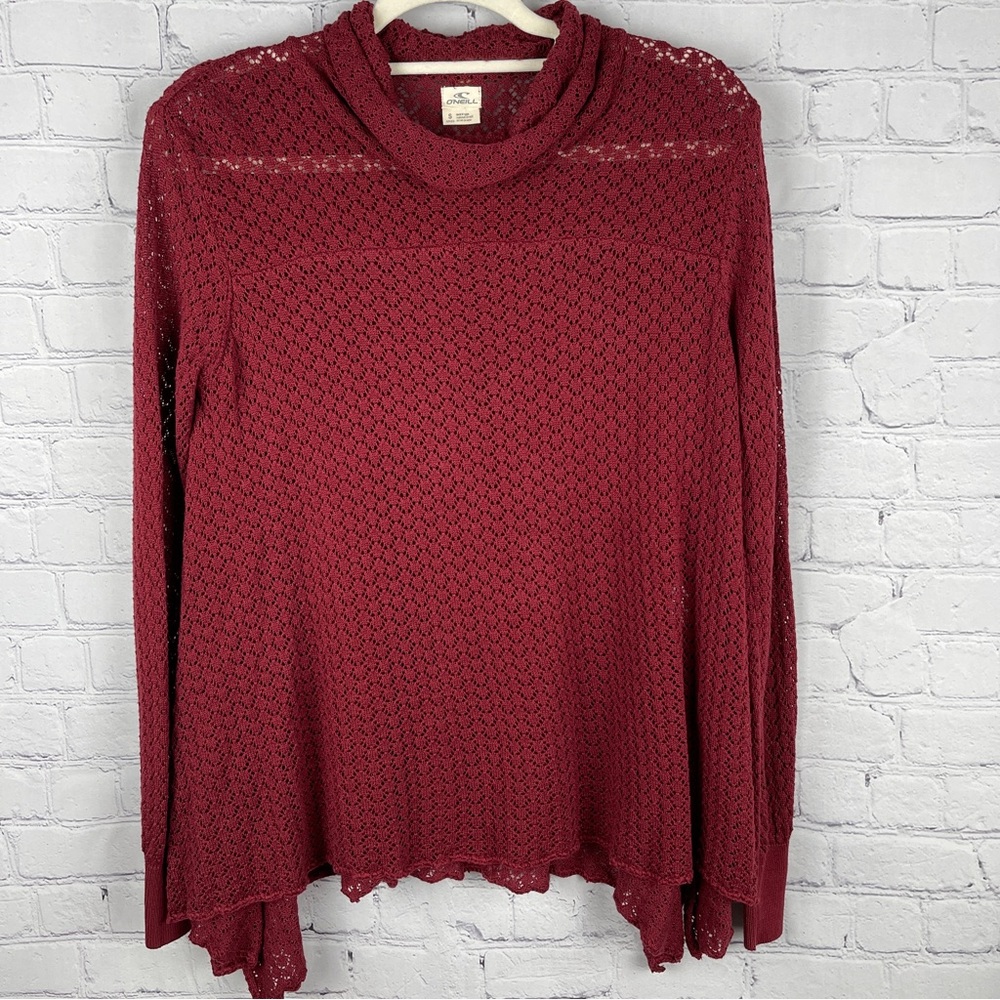 O'NEIL wine Clemens pullover knit sweater, size S